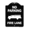 Signmission No Parking Fire Lane Fire TruckHeavy-Gauge Aluminum Architectural Sign, 24" x 18", BW-1824-23739 A-DES-BW-1824-23739 - alternate 1